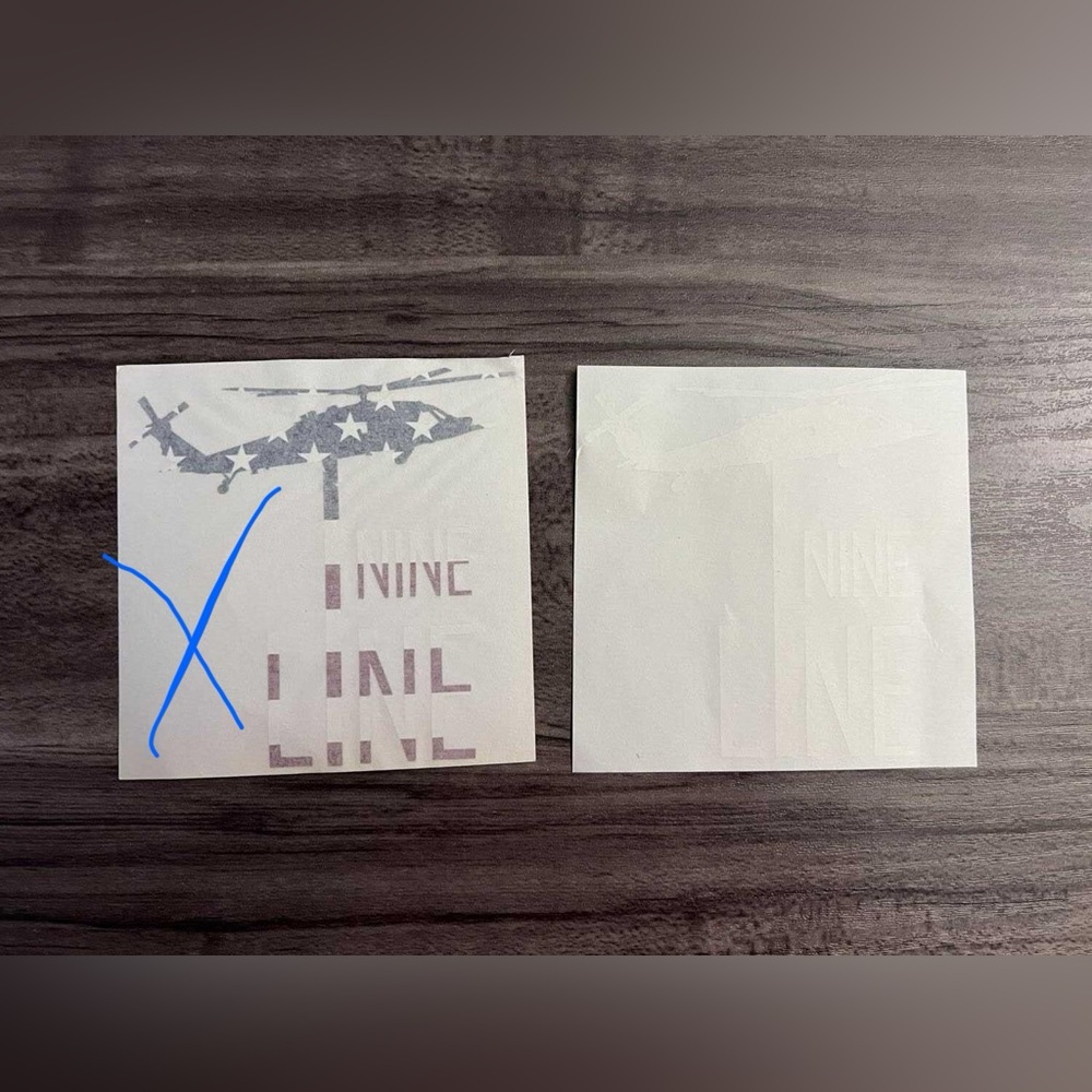 1 White Nine Line car decal